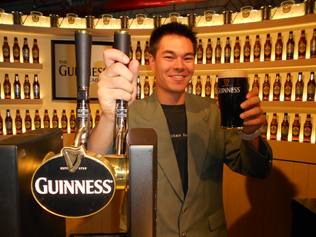Pouring the perfect pint at the Guinness Storehouse