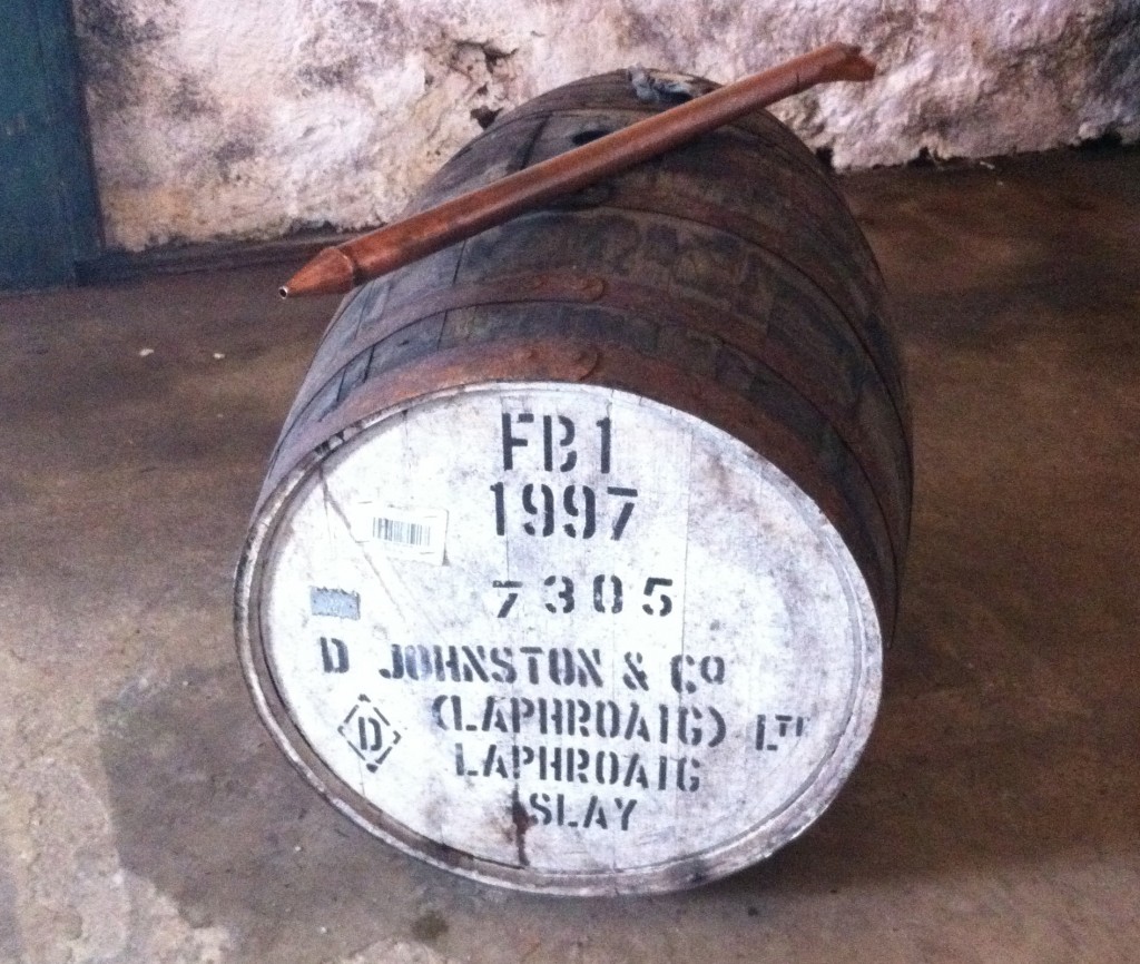 Barrel of my chosen whisky to take home with a strangely familiar shaped whisky thief on top.