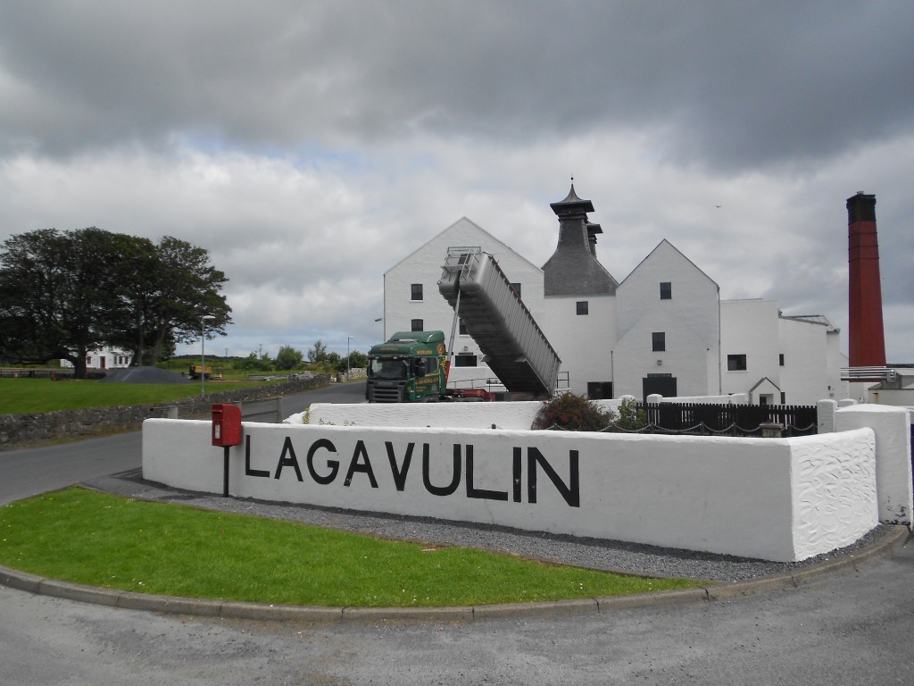Delivery in process at the Lagavulin Distillery.