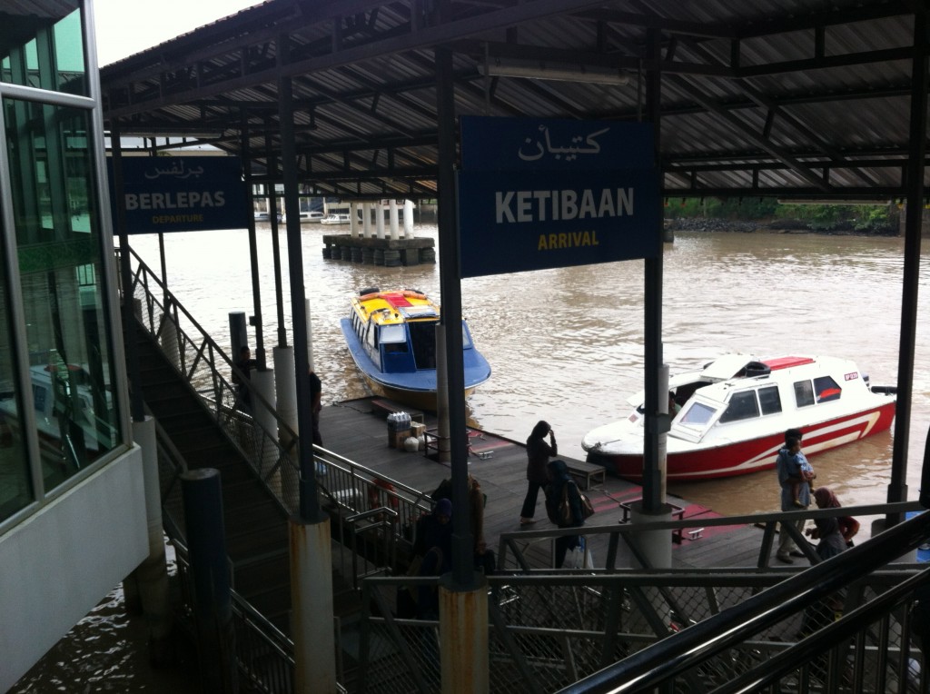 Arriving at the ferry terminal of Bangar.