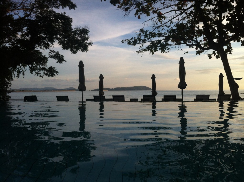 View from the infinity pool right before sunset.