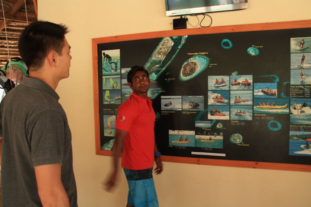 Learning about the extensive list of activities available! Jet ski tour sounds like fun :) The scuba diving center is right next door, which offers great dives for all experience levels. 