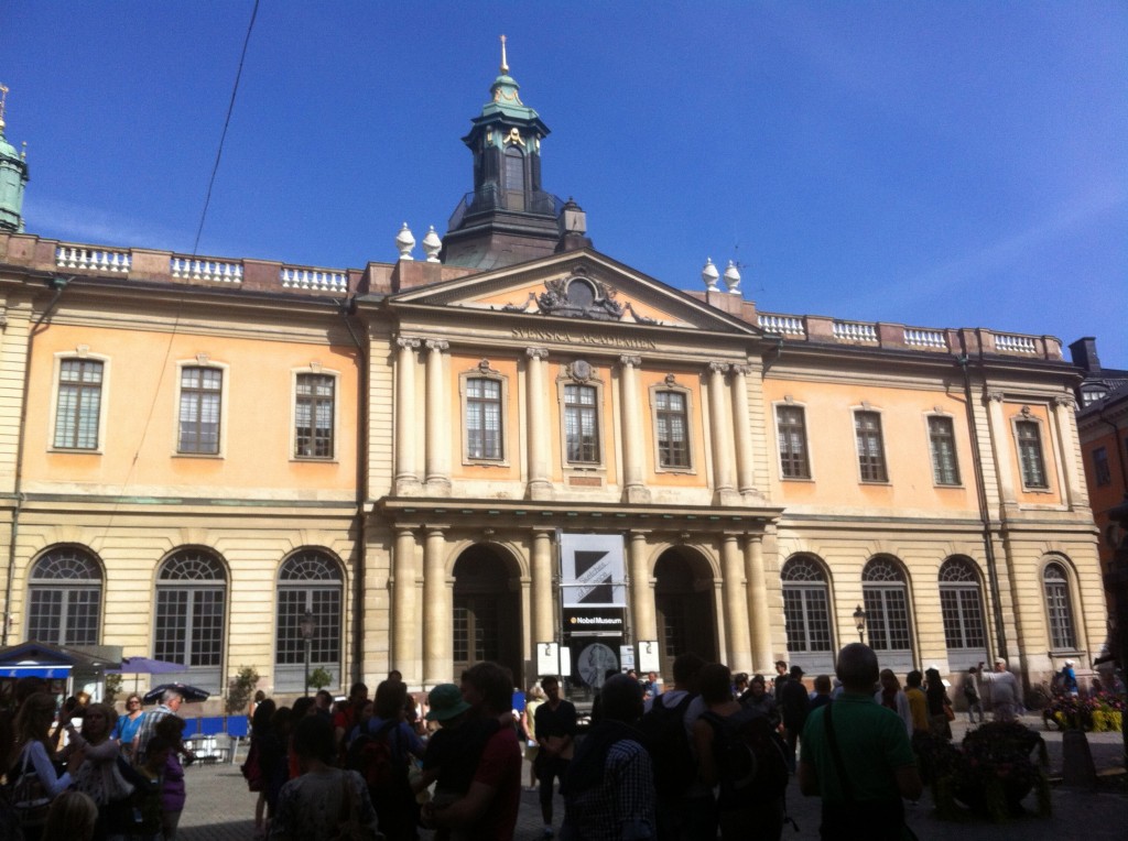 Stockholm Stock Exchange Building presides over the square and houses the Nobel Museum and the Nobel Library.