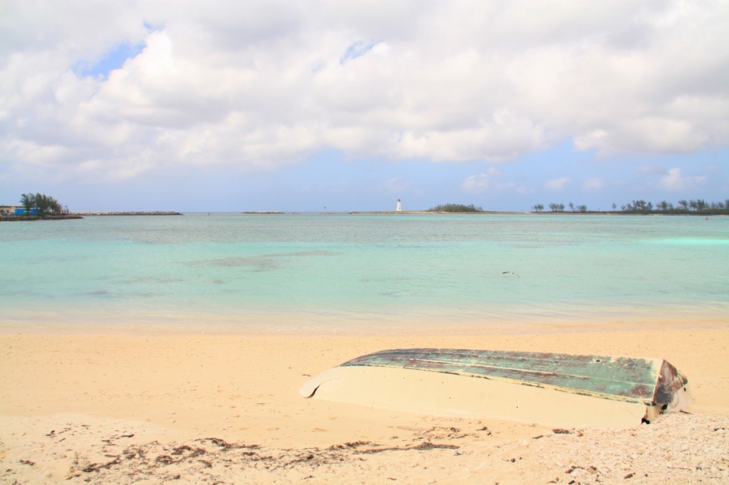 The beach near Arawack Cay was deserted, clean, and had a great view of the Paradise Island Lighthouse (1817).