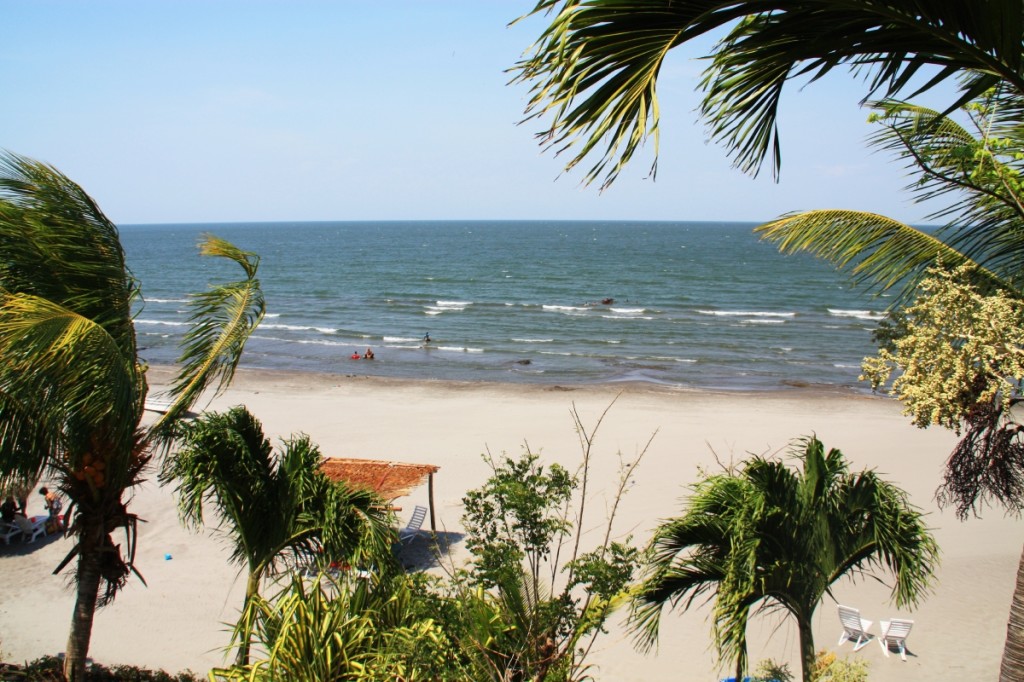 View of the beach from Hotel Villa Paraiso.