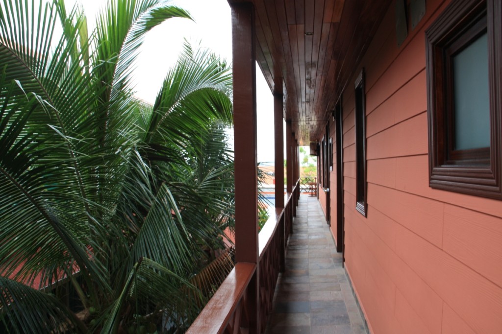 Walkway to the rooms.