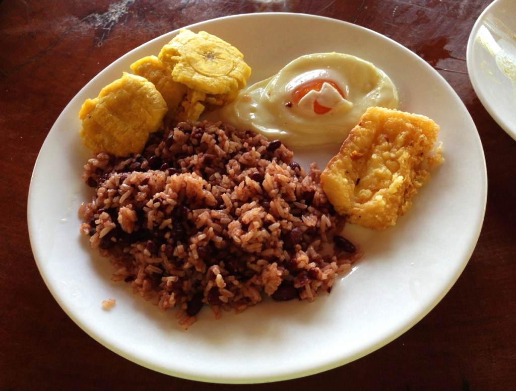 Yukka, fried cheese, rice and beans really hit the spot.