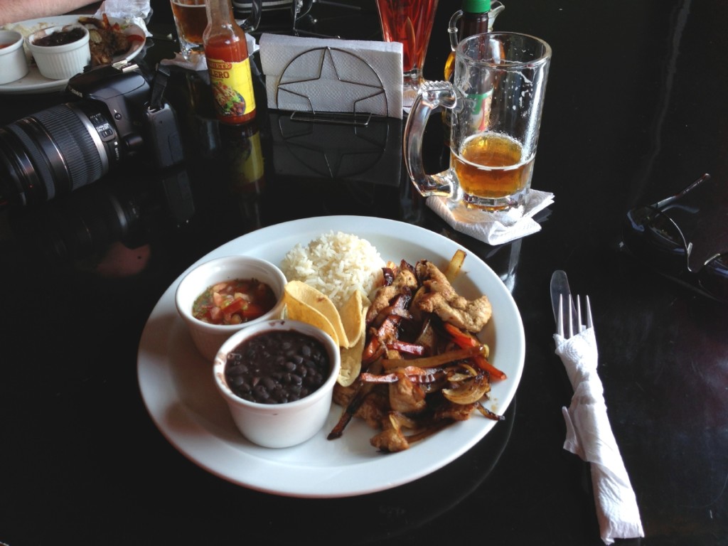 Costa Rican style fajitas and their microbrew beer at <strong>Volcano Brewery</strong>.