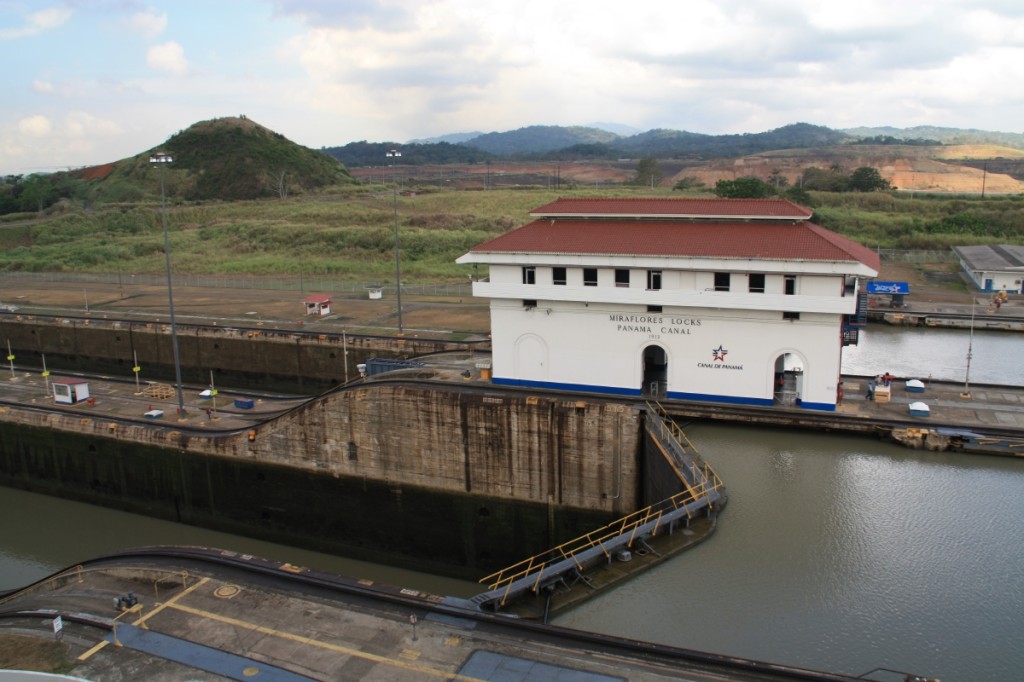 The locks and main builidng from the viewing platform.